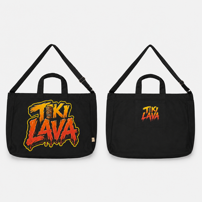 Tiki Lava Graphic Shoulder Strap Tote Bag