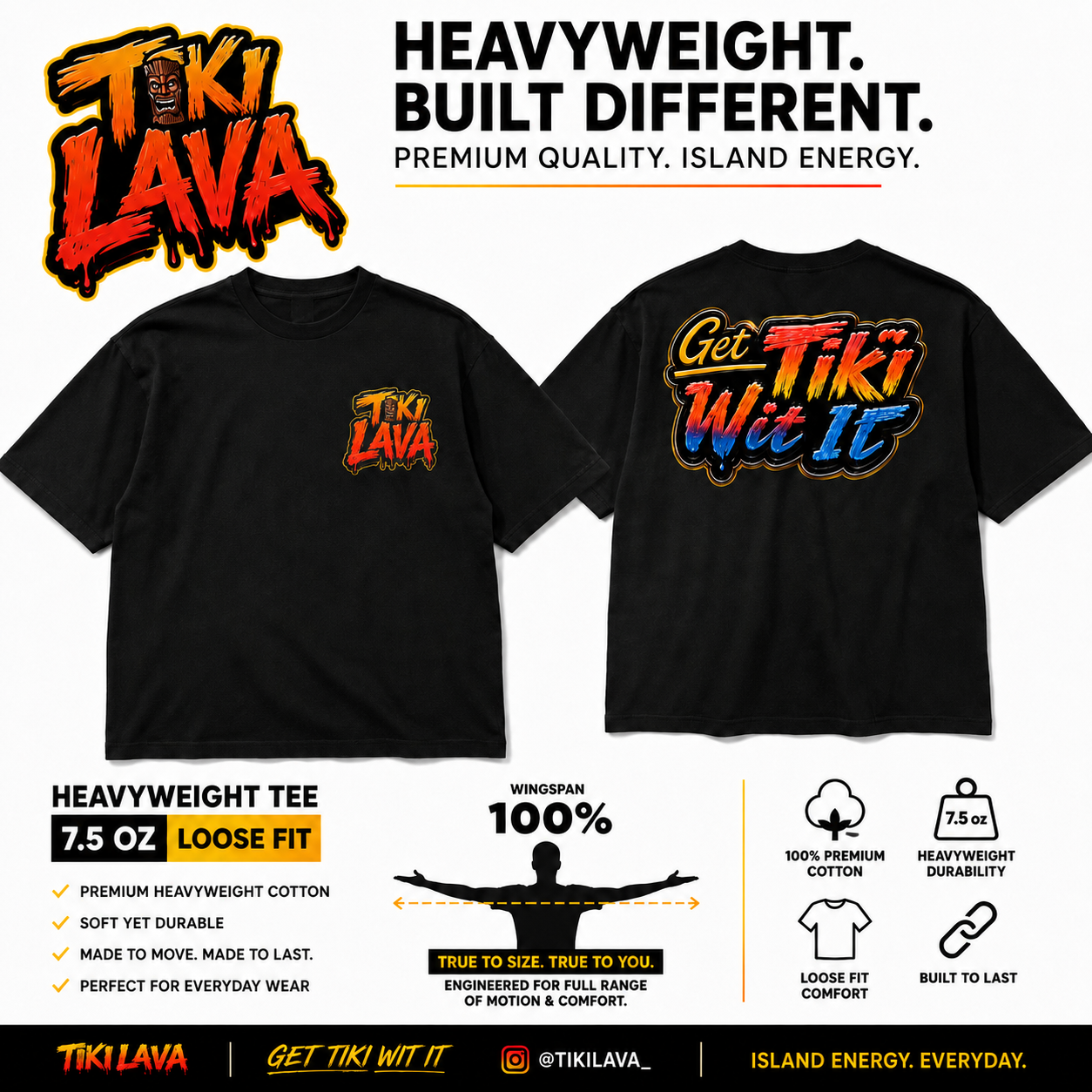 TIKI LAVA - Heavyweight Graphic Tee