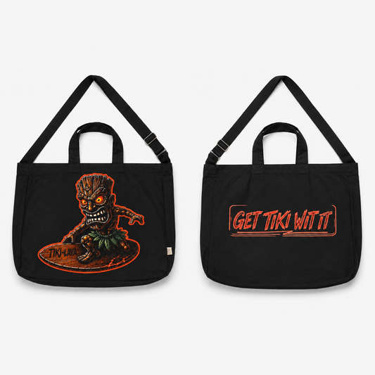 Tiki Lava Graphic Shoulder Strap Tote Bag